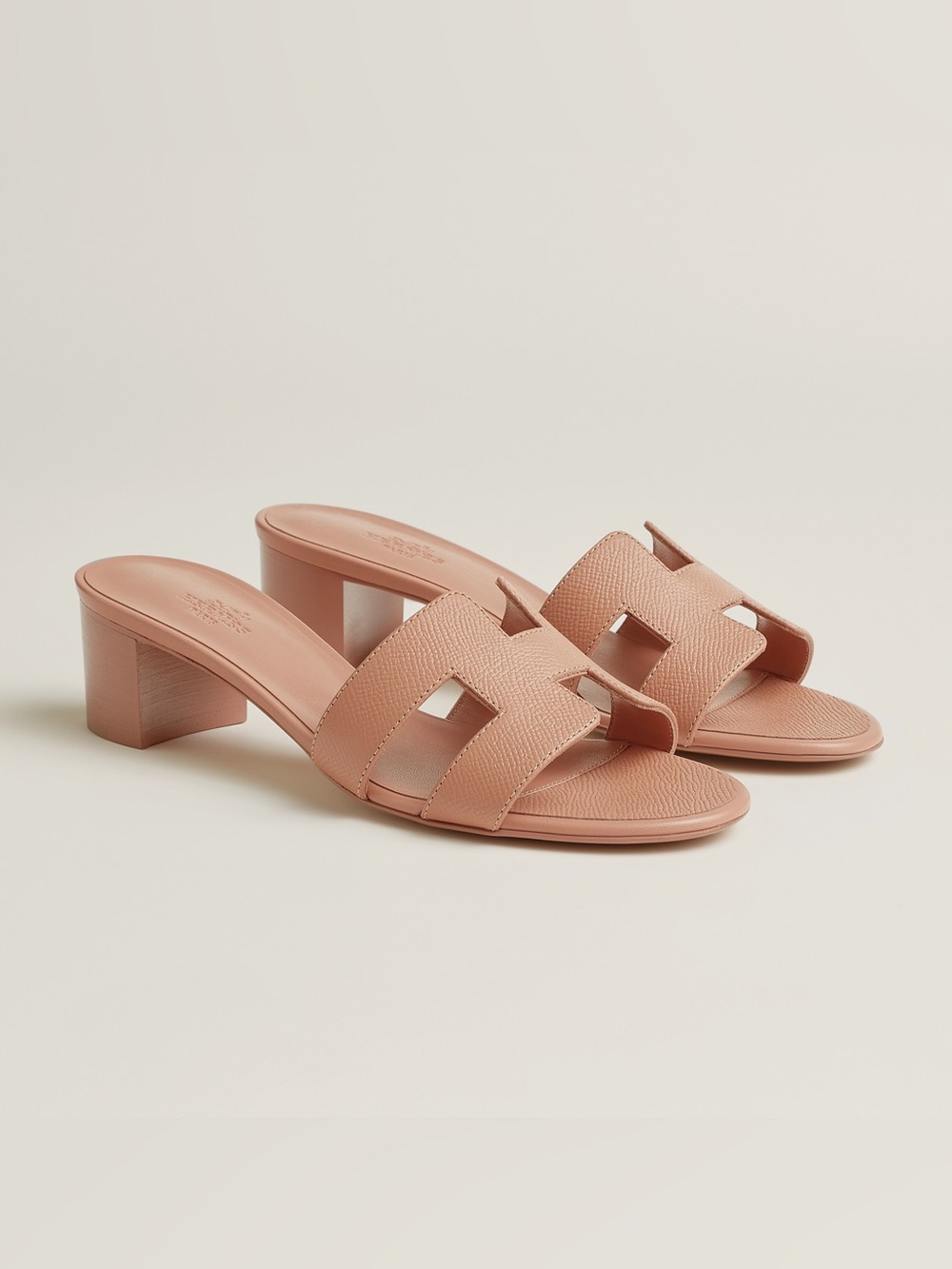 NIB Hermes Oasis Epsom Sandals in Beige Perlino Sz 38
